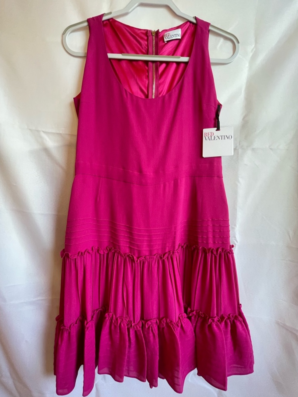 RED Valentino Fuscia Ruffle Dress NWT Sleeveless SZ 6